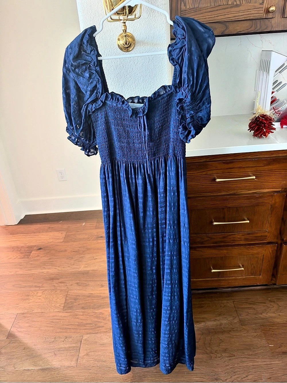 Hill House Home The Scarlett Nap Dress - Navy Sheer Plaid